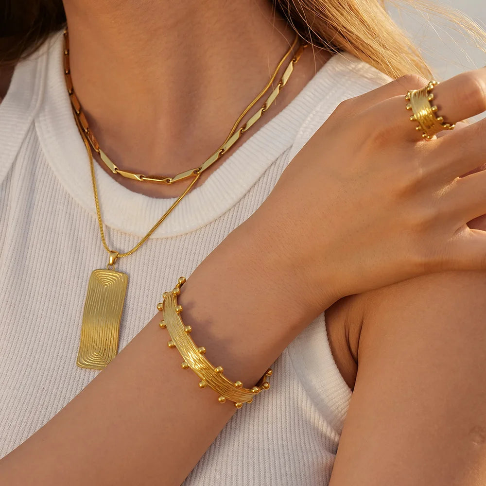 Wide Textured Ring