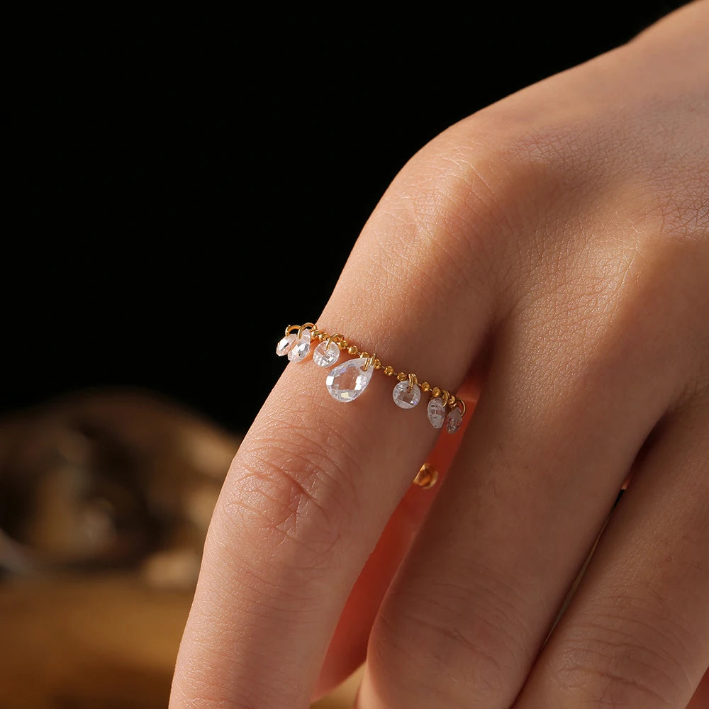 Chain Ring with Teardrops