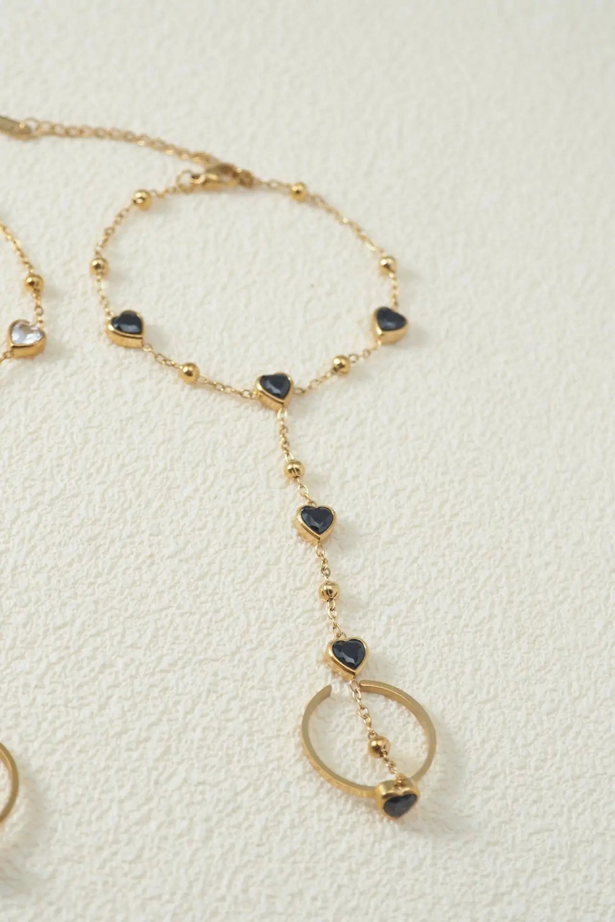 Bezel Heart Hand Chain