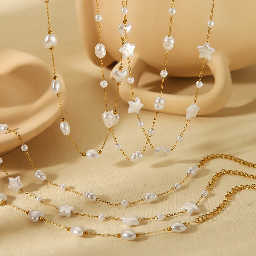 Faux Pearl Necklace, Bracelet