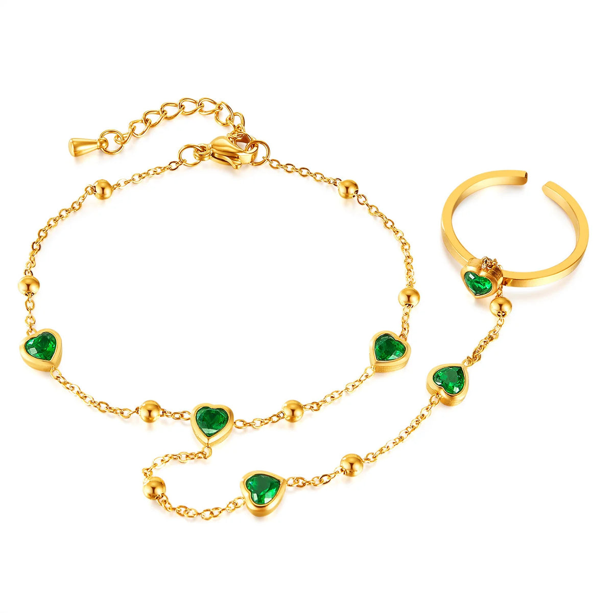 Bezel Heart Hand Chain