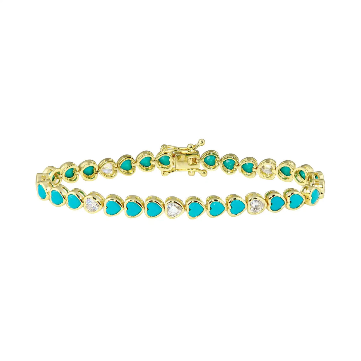 Bezel Heart Tennis Bracelet