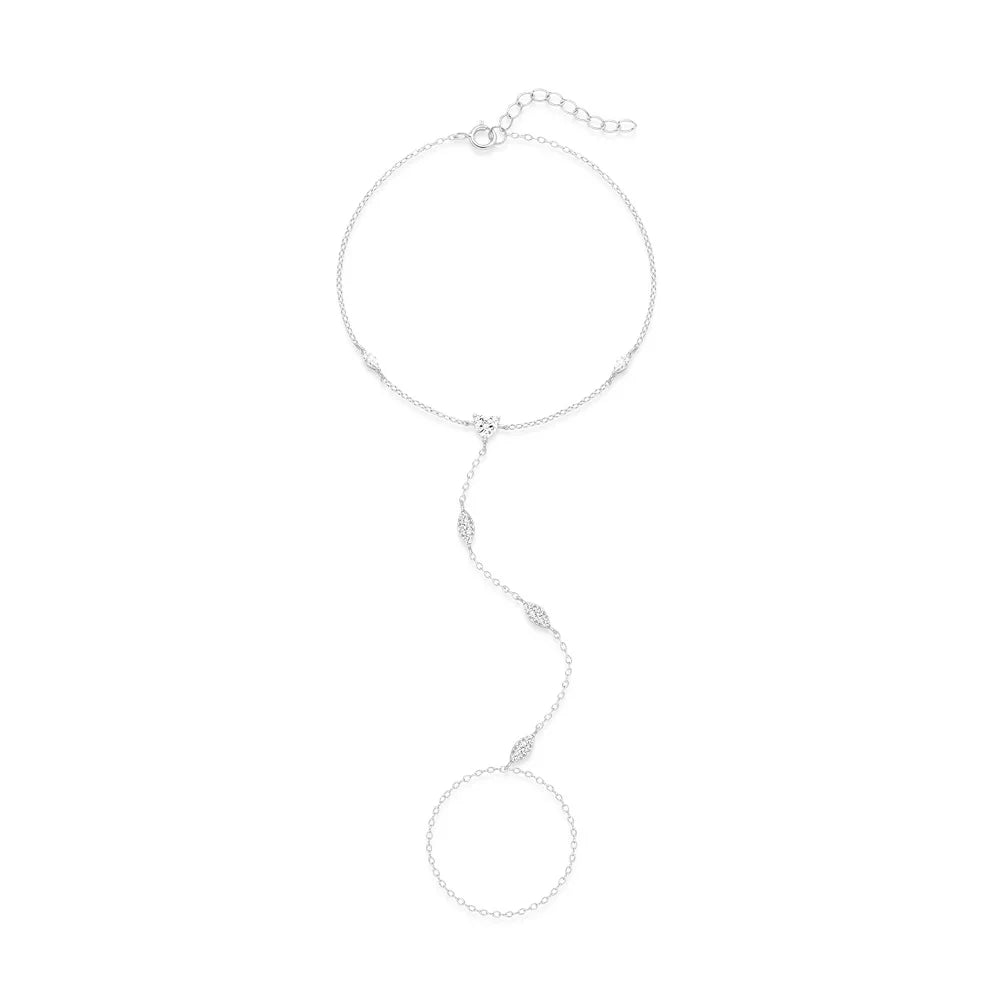 Hand Chain with Stone Accents