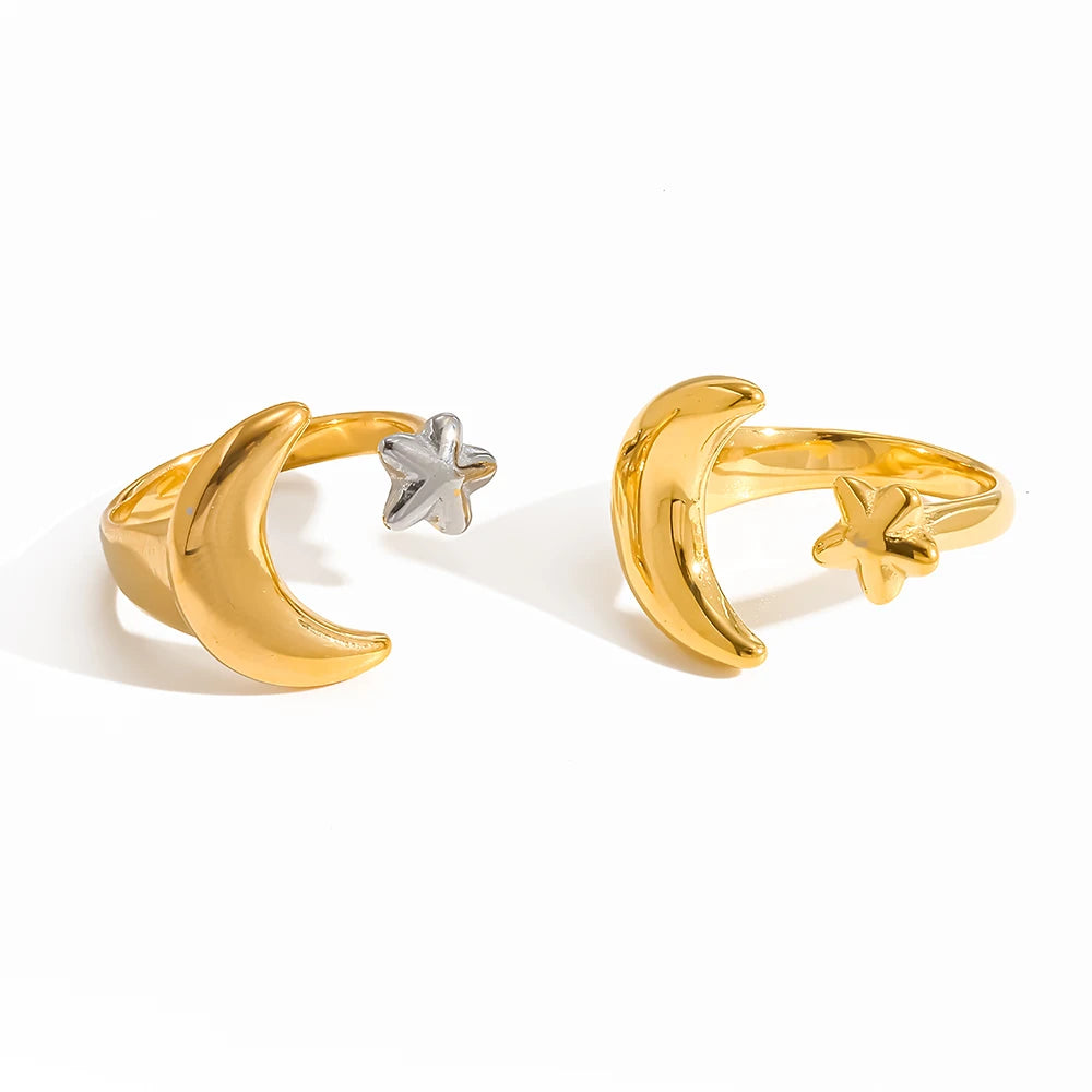 Moon & Star Ring