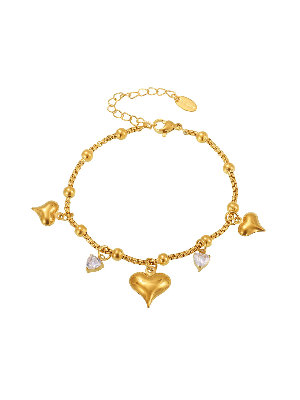 Puffy Heart Charm Bracelet
