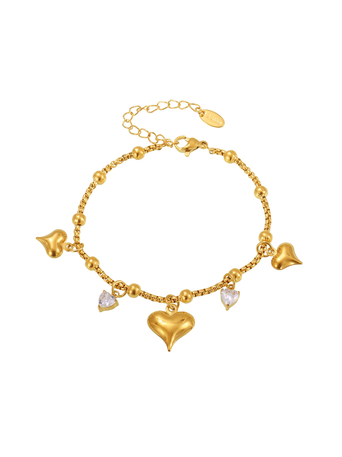 Puffy Heart Charm Bracelet