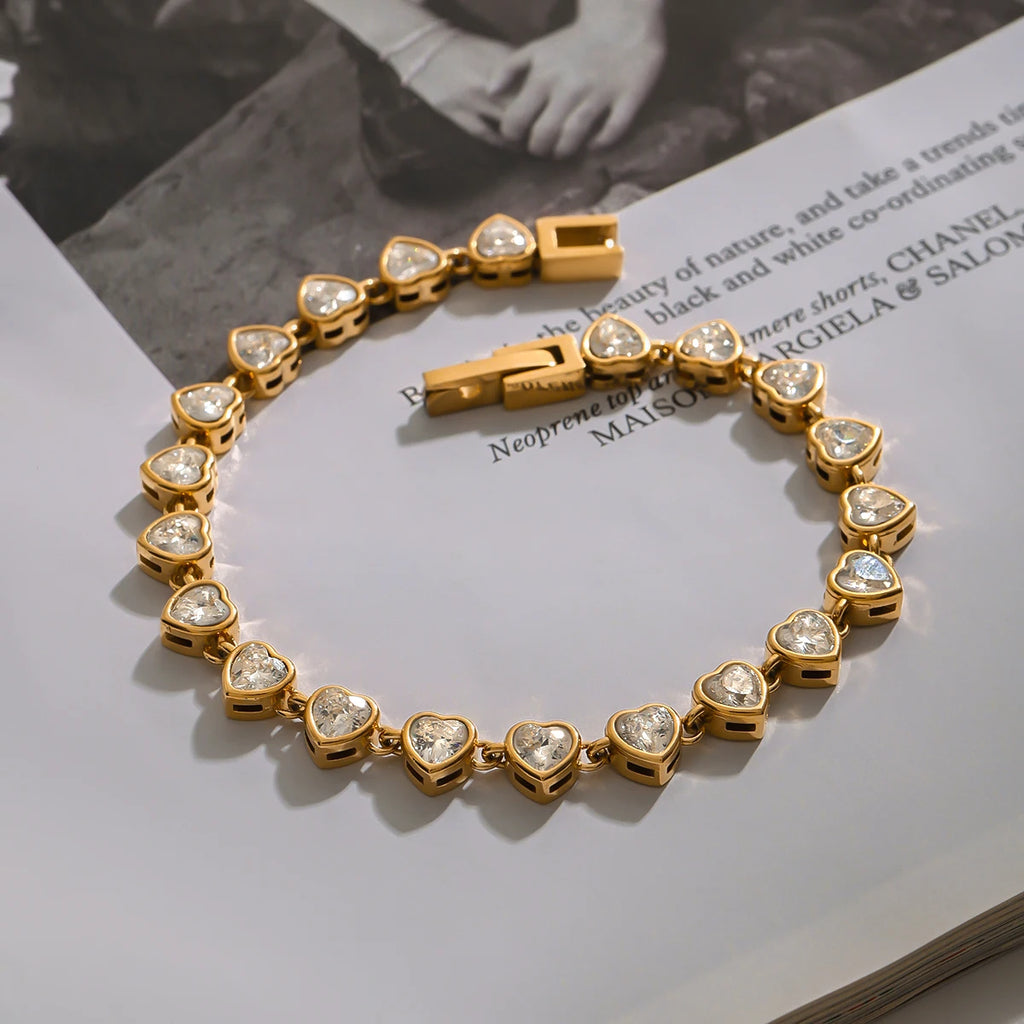 Bezel Heart Bracelet