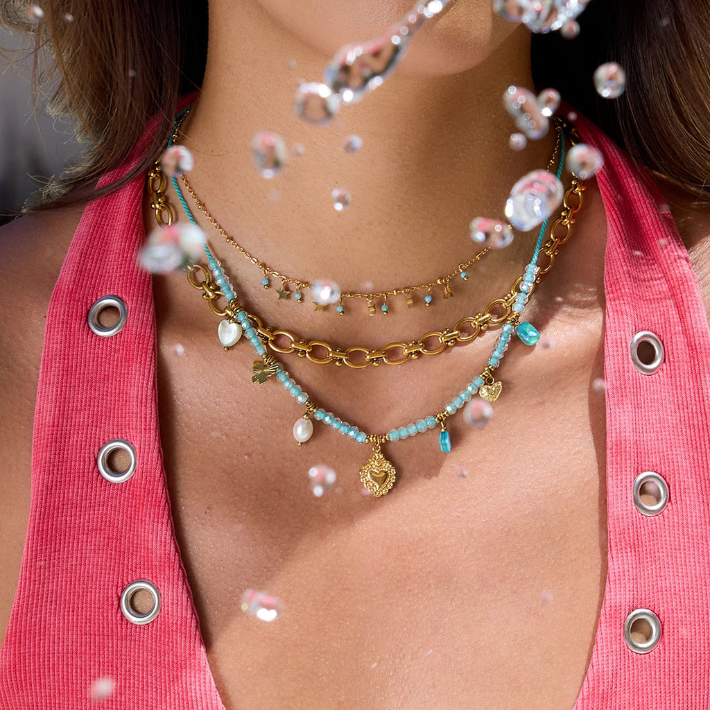 Beaded Rope Charm  Necklace