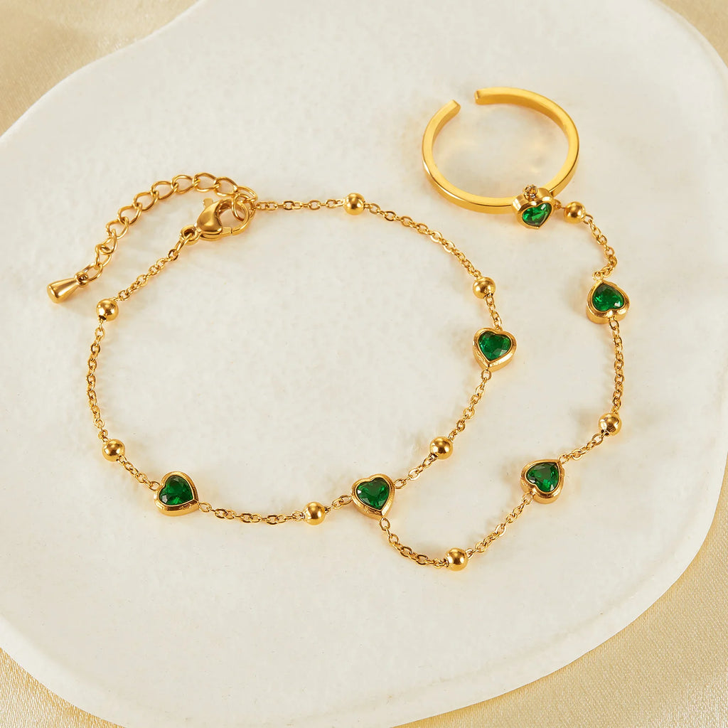 Bezel Heart Hand Chain
