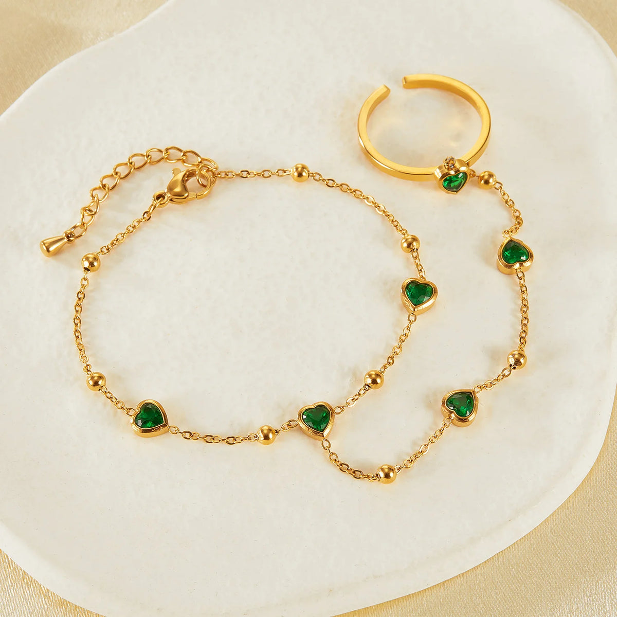 Bezel Heart Hand Chain