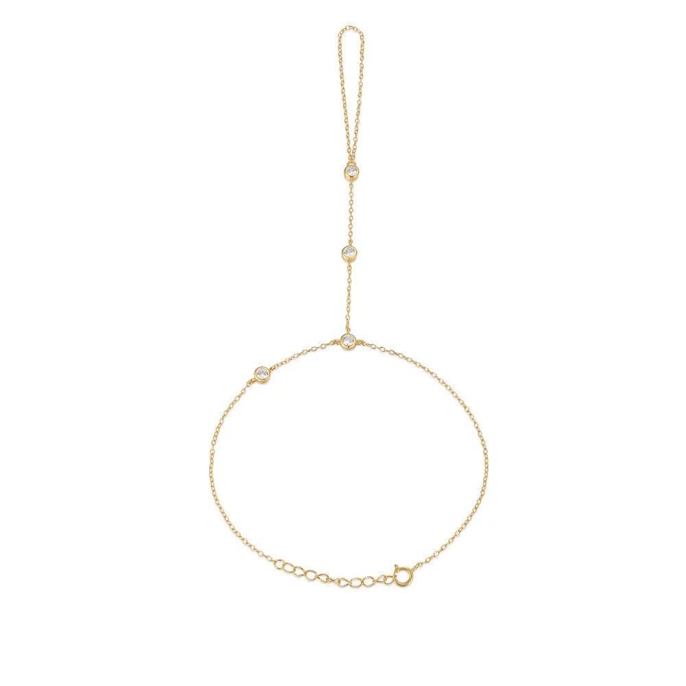 Hand Chain with Stone Accents