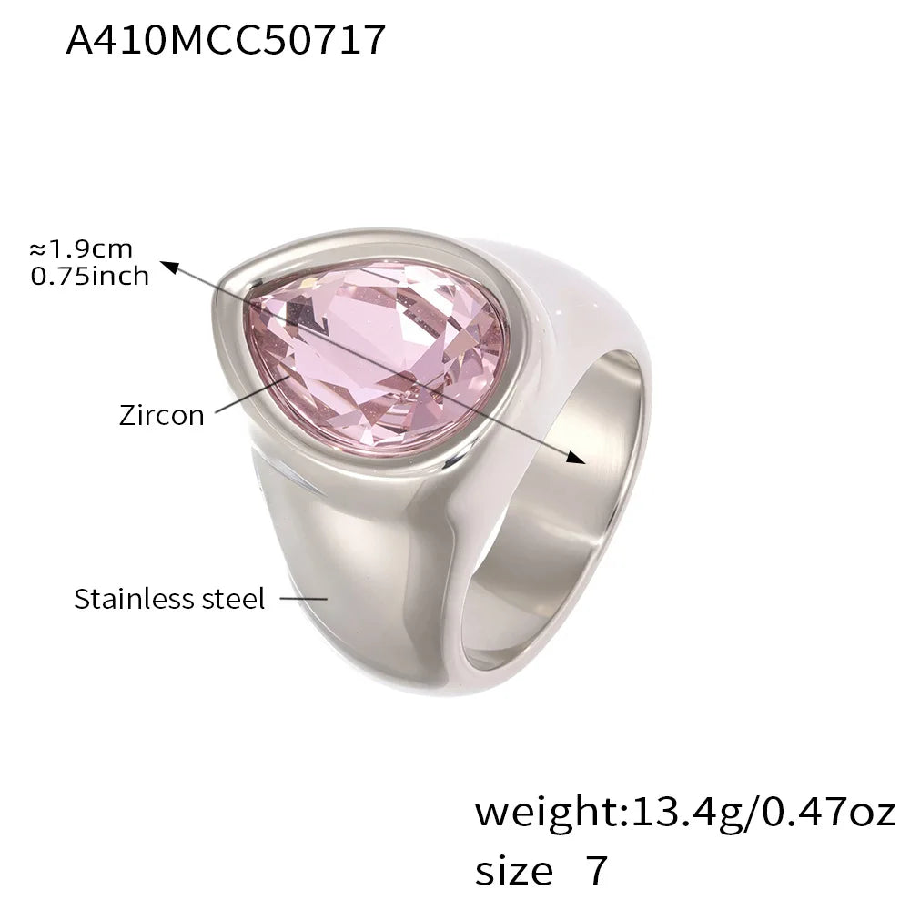 Wide Teardrop Ring