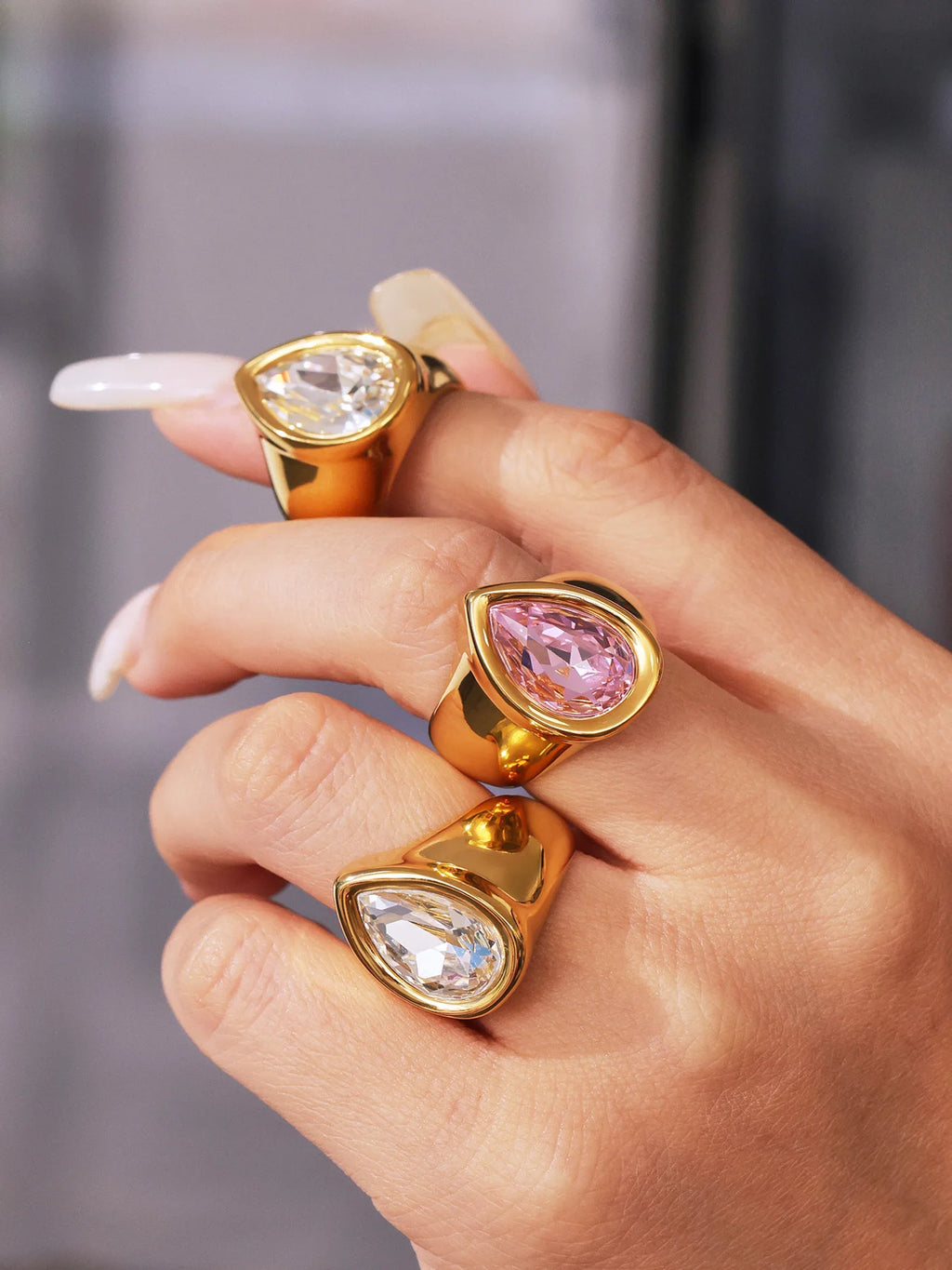Wide Teardrop Ring