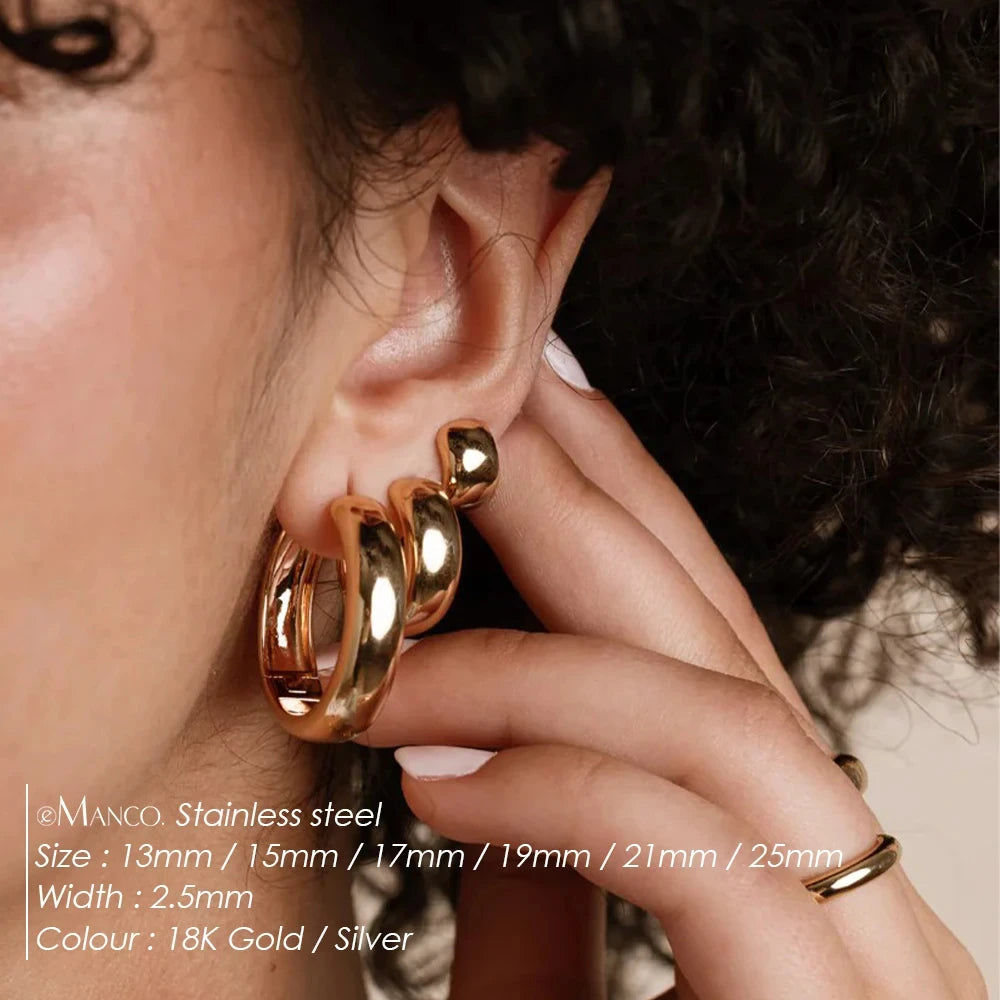 Wide Hoop Earrings