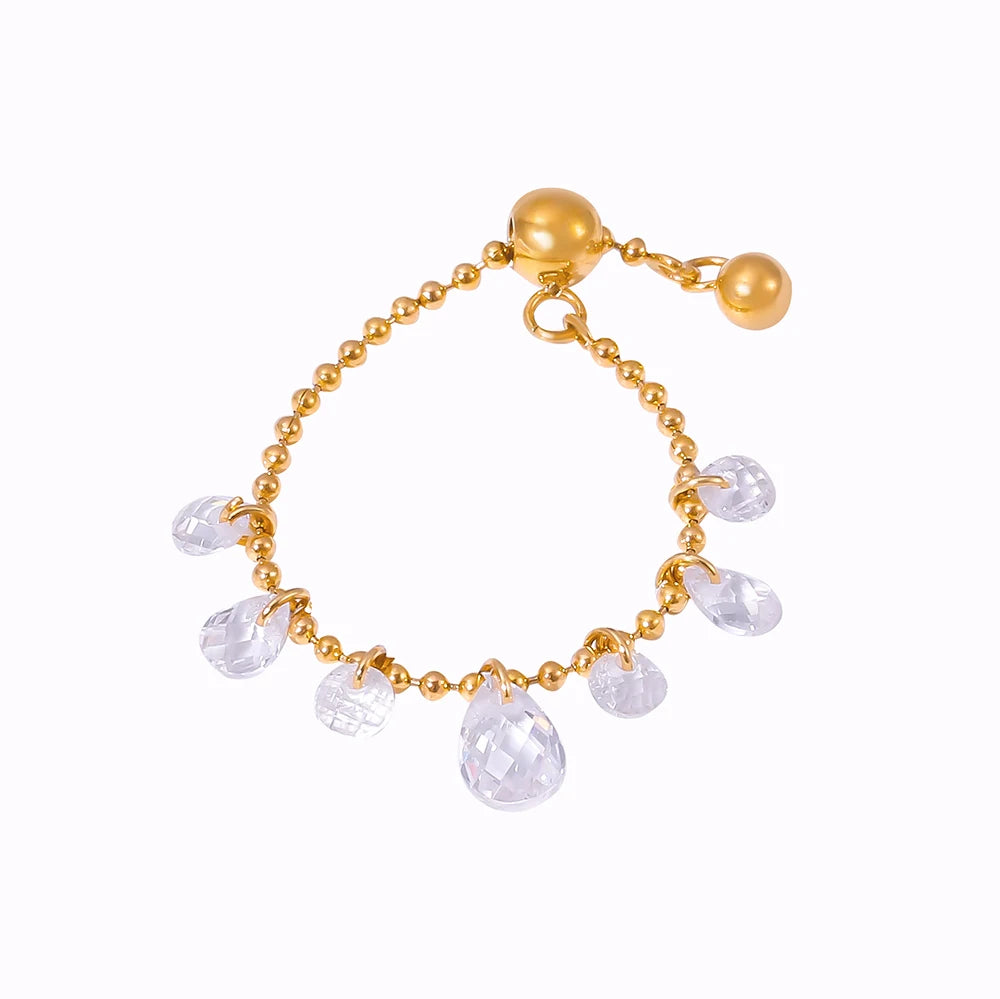 Chain Ring with Teardrops