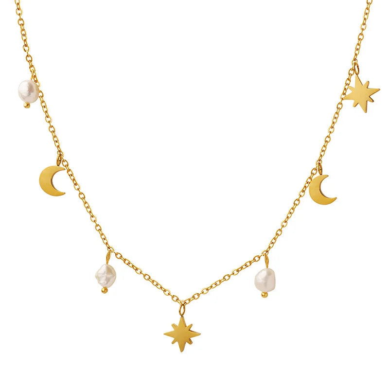Star & Moon Charm Necklace