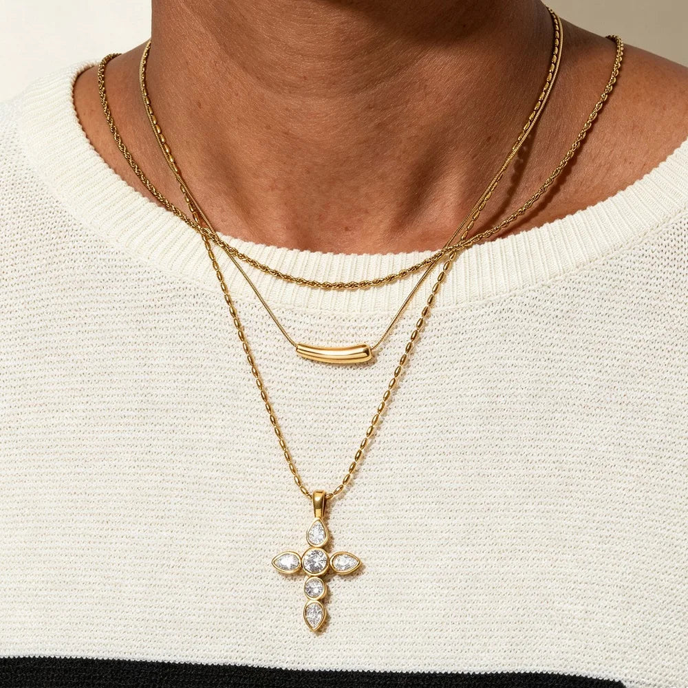 Cross Necklace & Earrings
