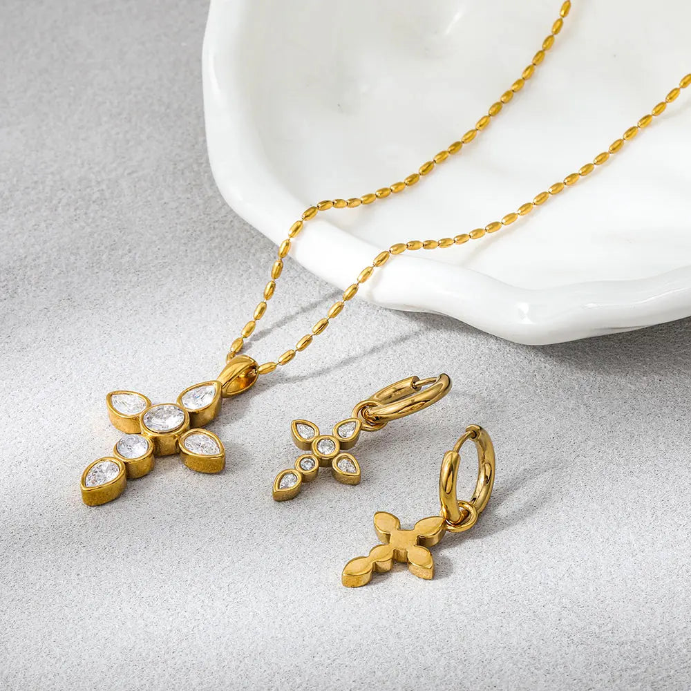 Cross Necklace & Earrings