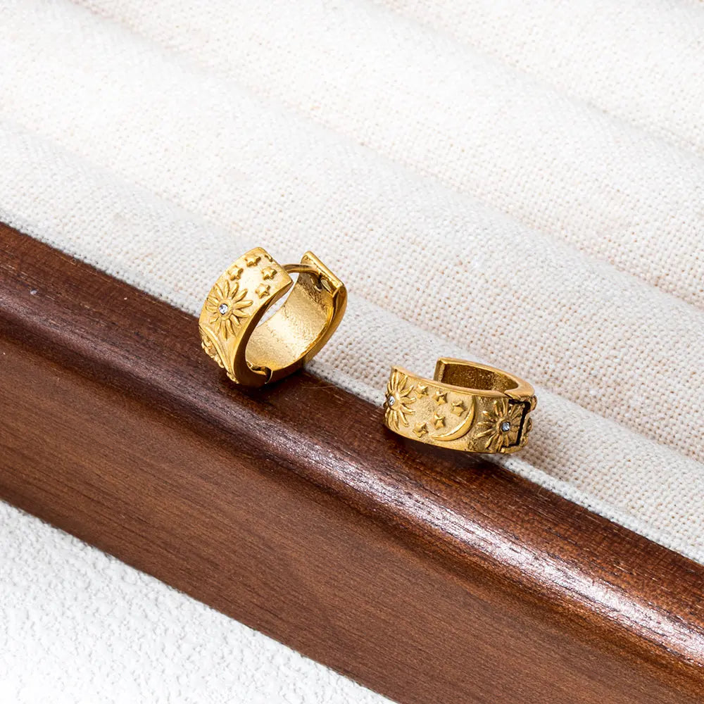 Moon & Sun Huggie Earrings