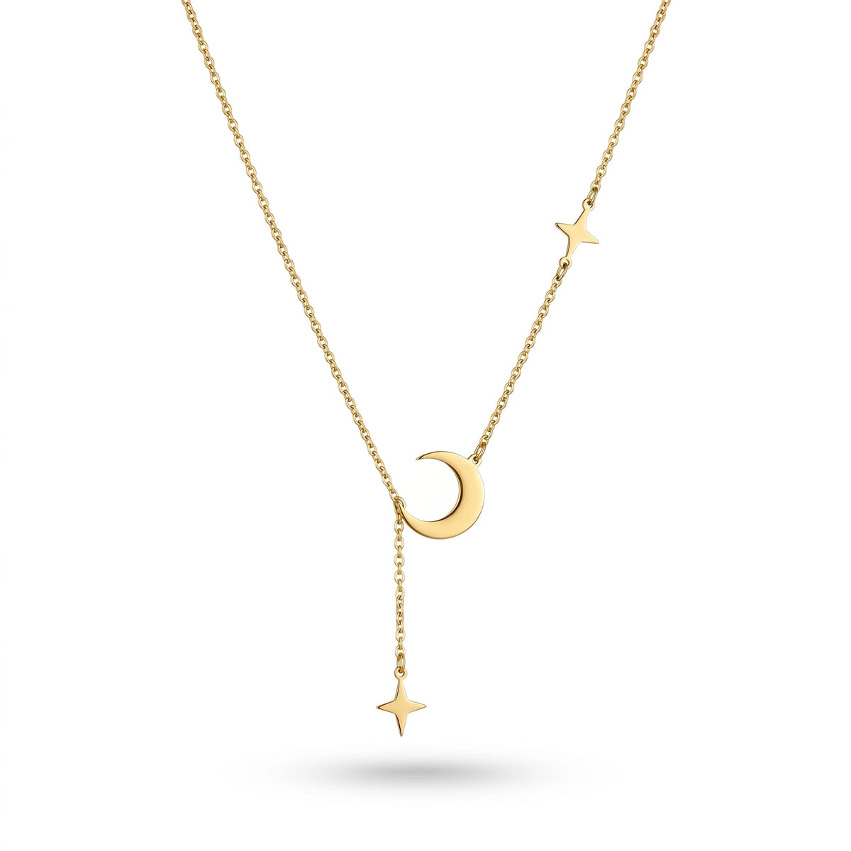 Moon & Star Lariat Necklace