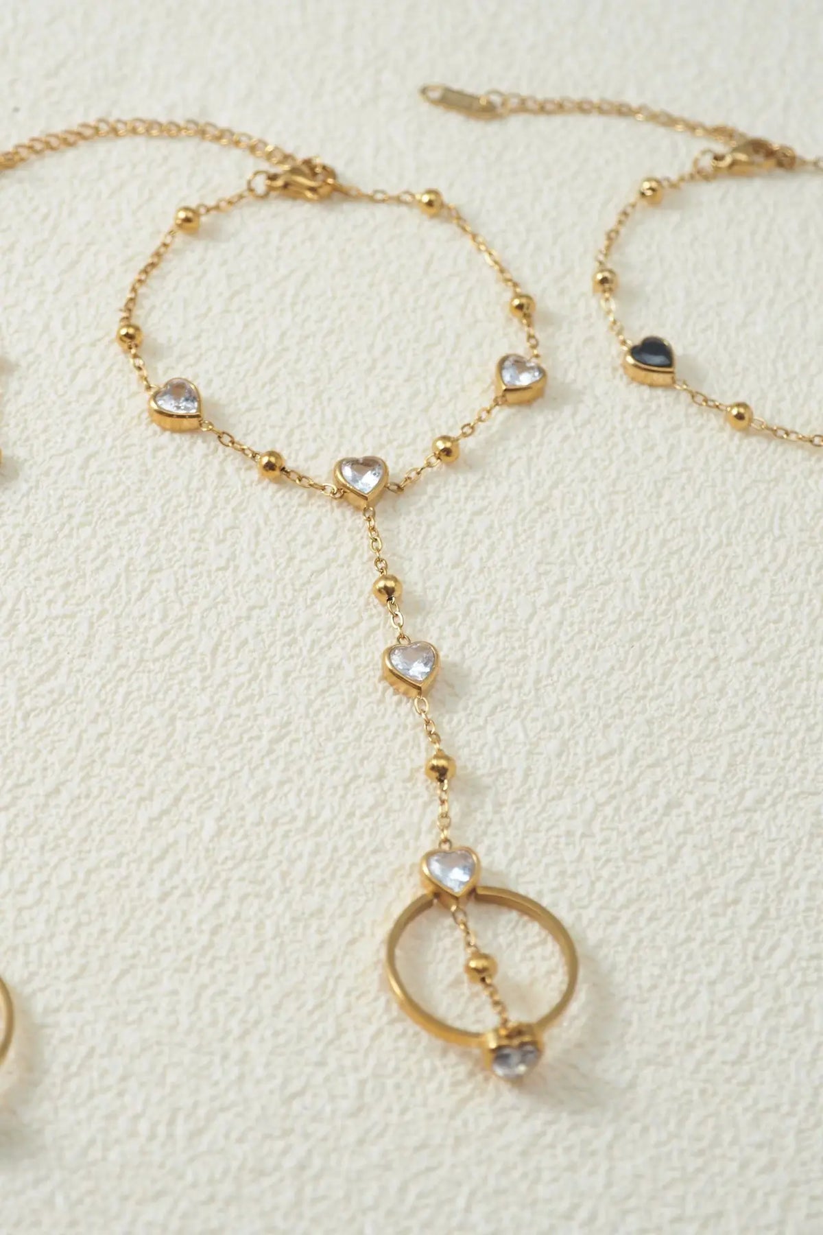 Bezel Heart Hand Chain