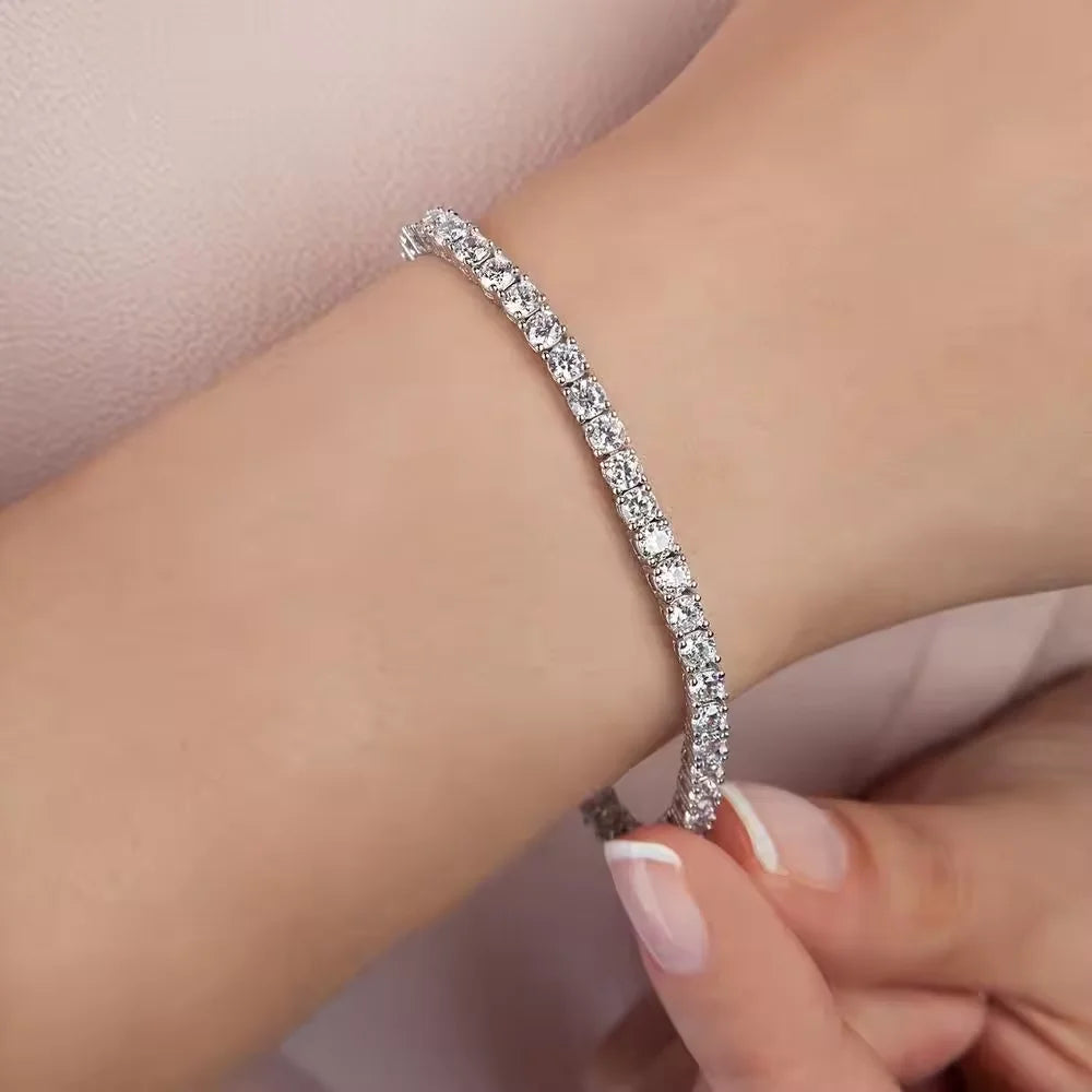 Bezel Heart Tennis Bracelet