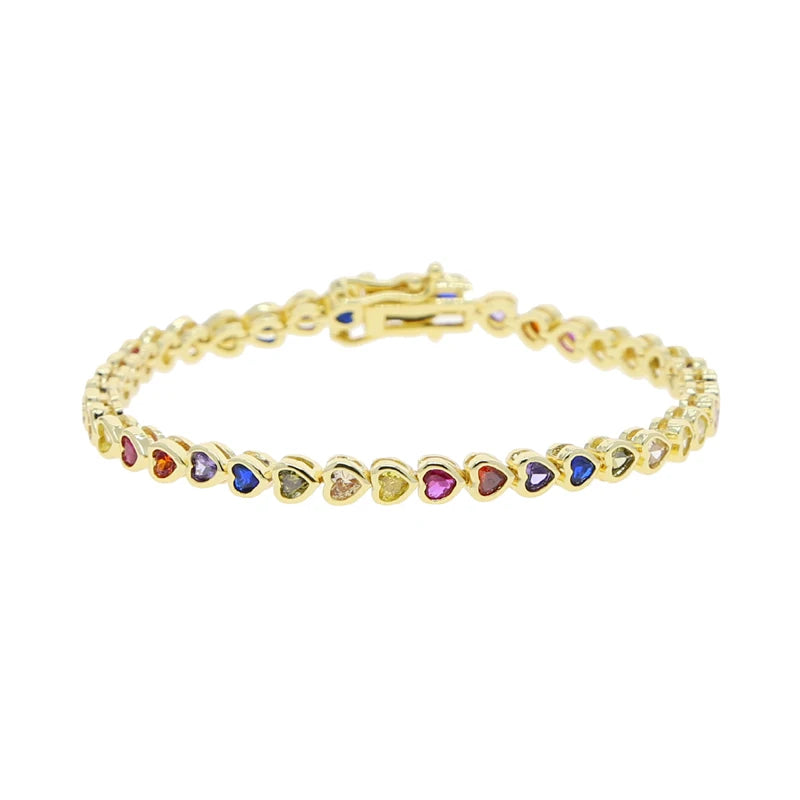 Bezel Heart Tennis Bracelet