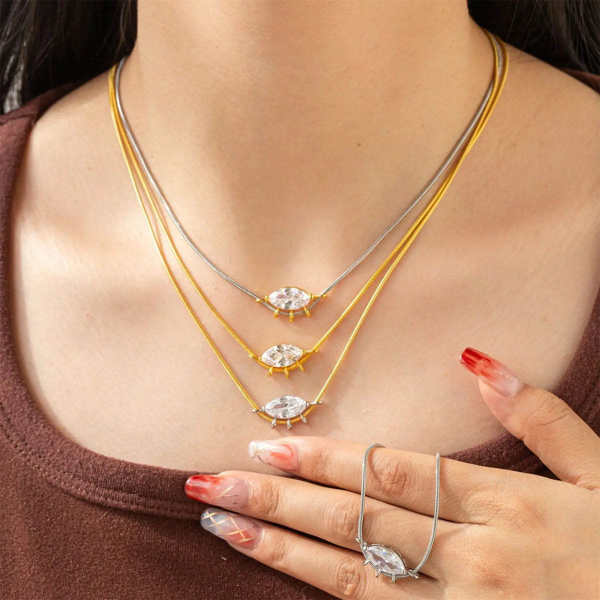 Marquise Pendant Necklace
