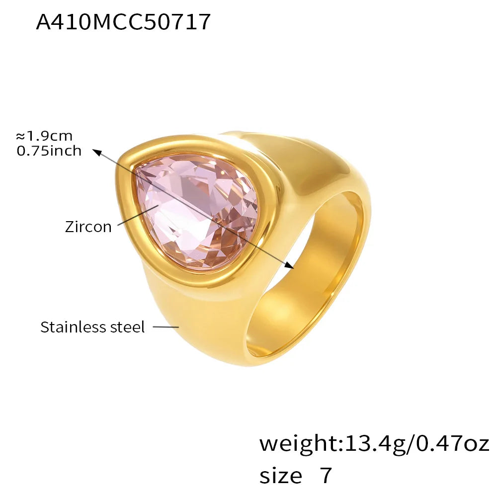 Wide Teardrop Ring