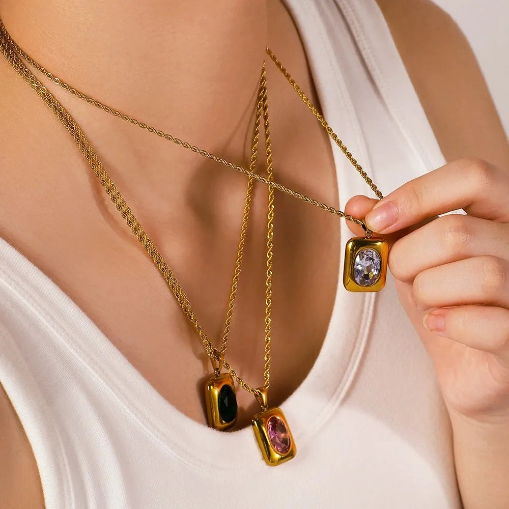 Square Pendant Necklace