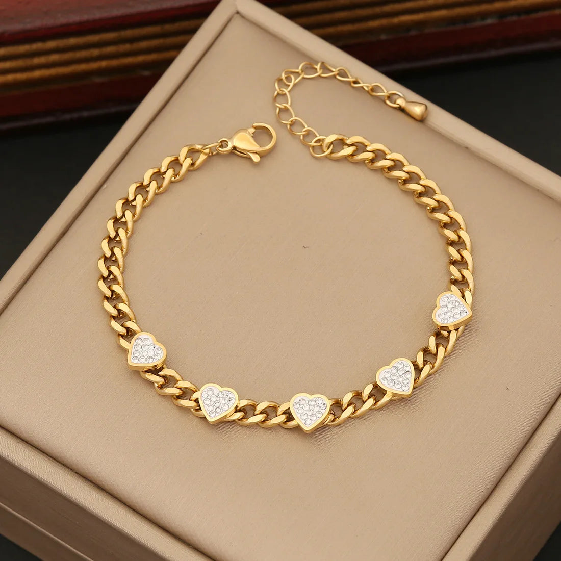 Chunky Chain Heart Necklace, Bracelet, Earrings