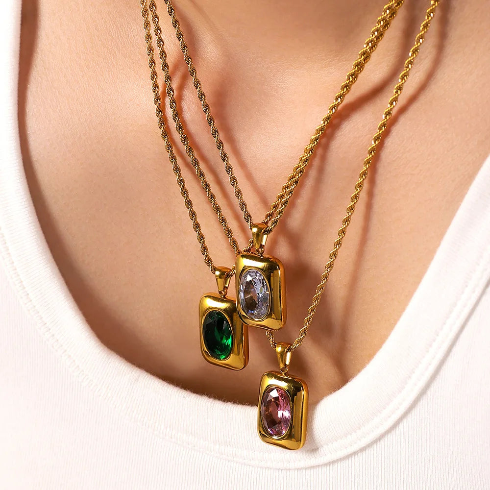 Square Pendant Necklace
