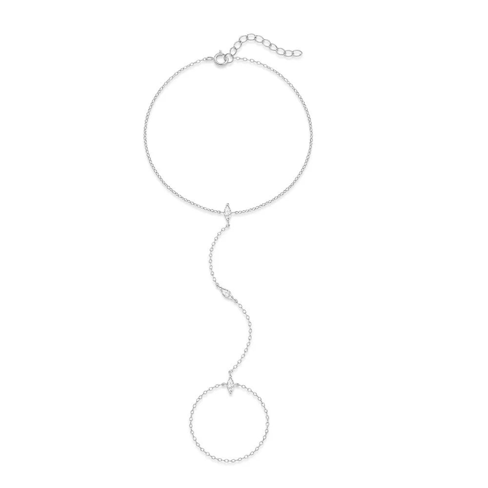 Hand Chain with Stone Accents