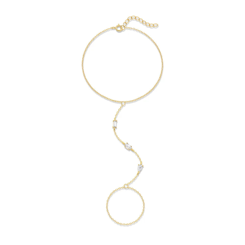 Hand Chain with Stone Accents