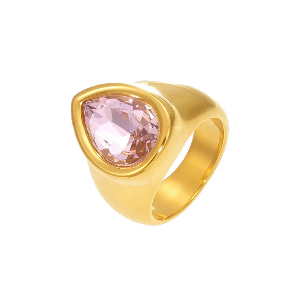 Wide Teardrop Ring