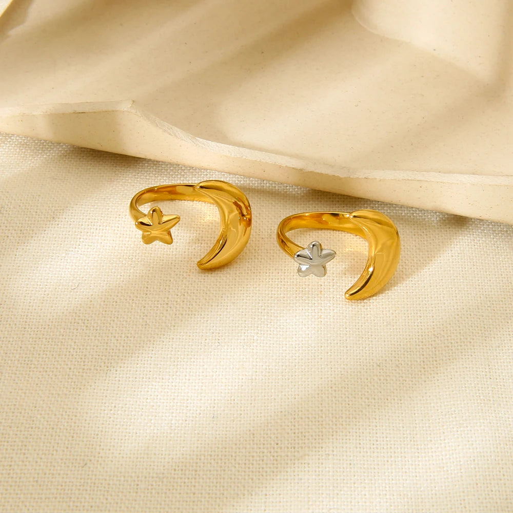 Moon & Star Ring
