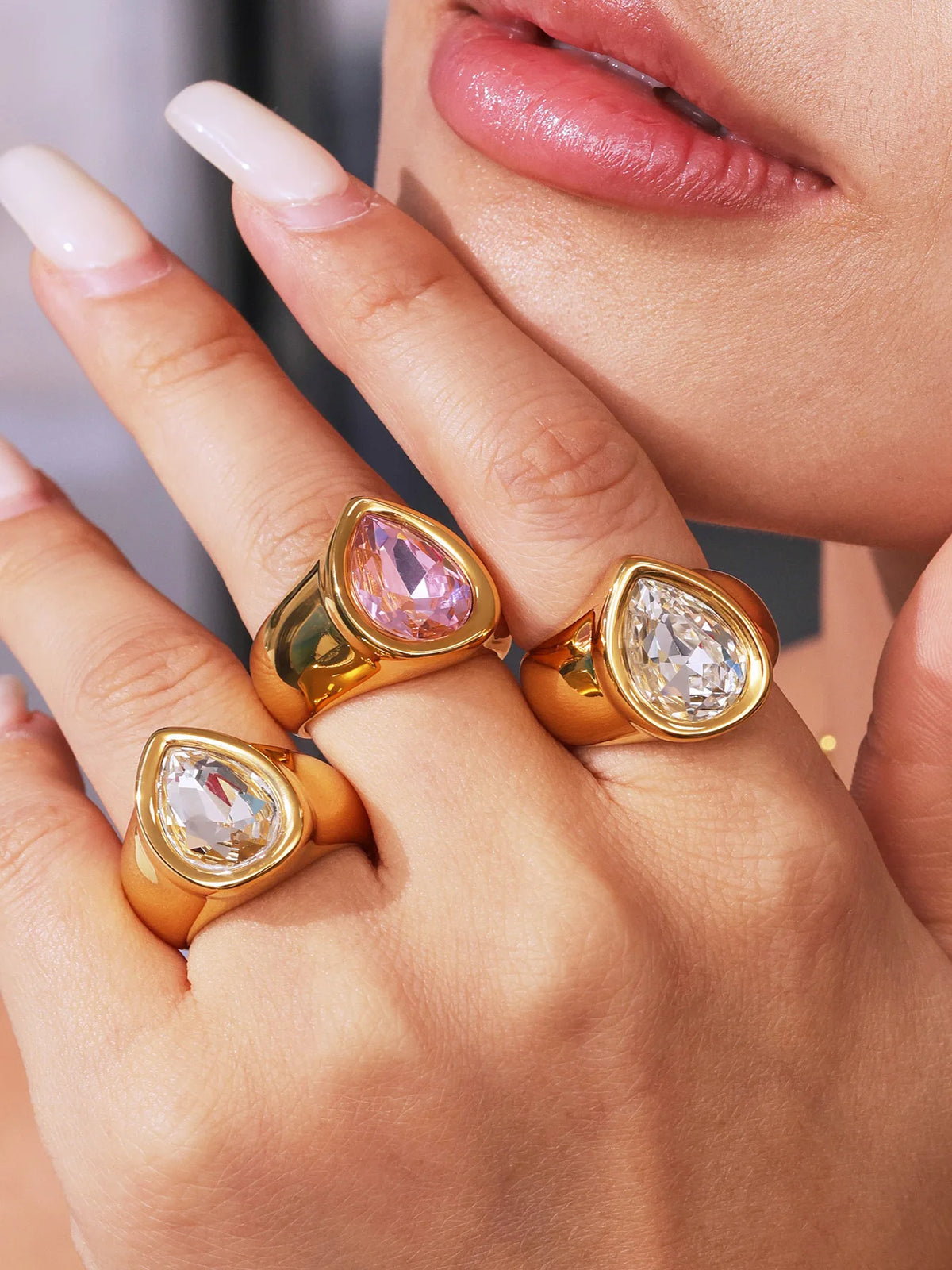 Wide Teardrop Ring