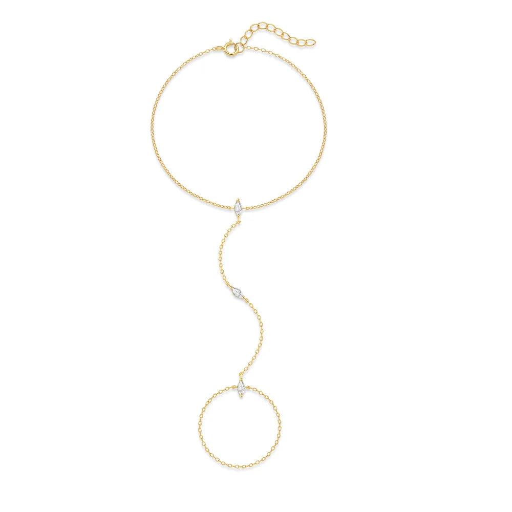 Hand Chain with Stone Accents