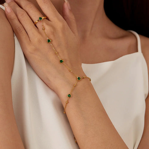 Bezel Heart Hand Chain