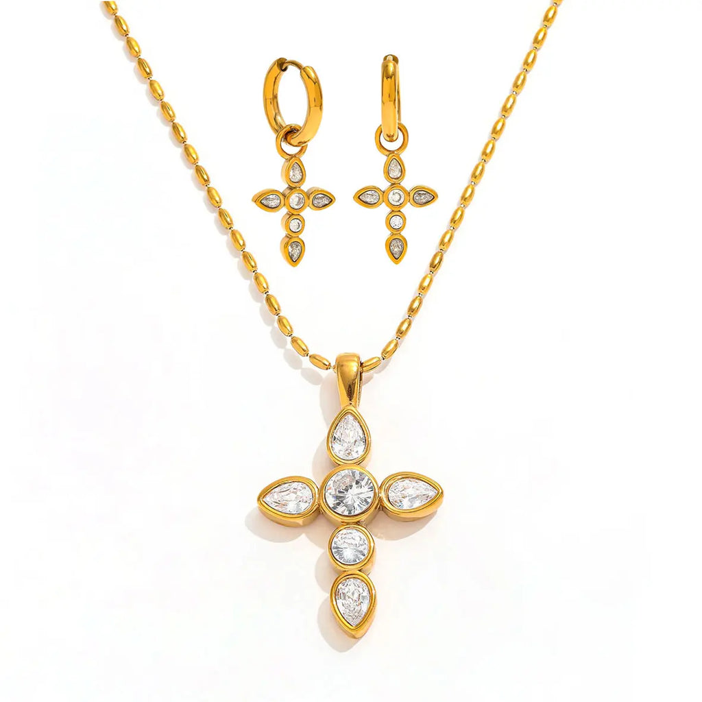 Cross Necklace & Earrings