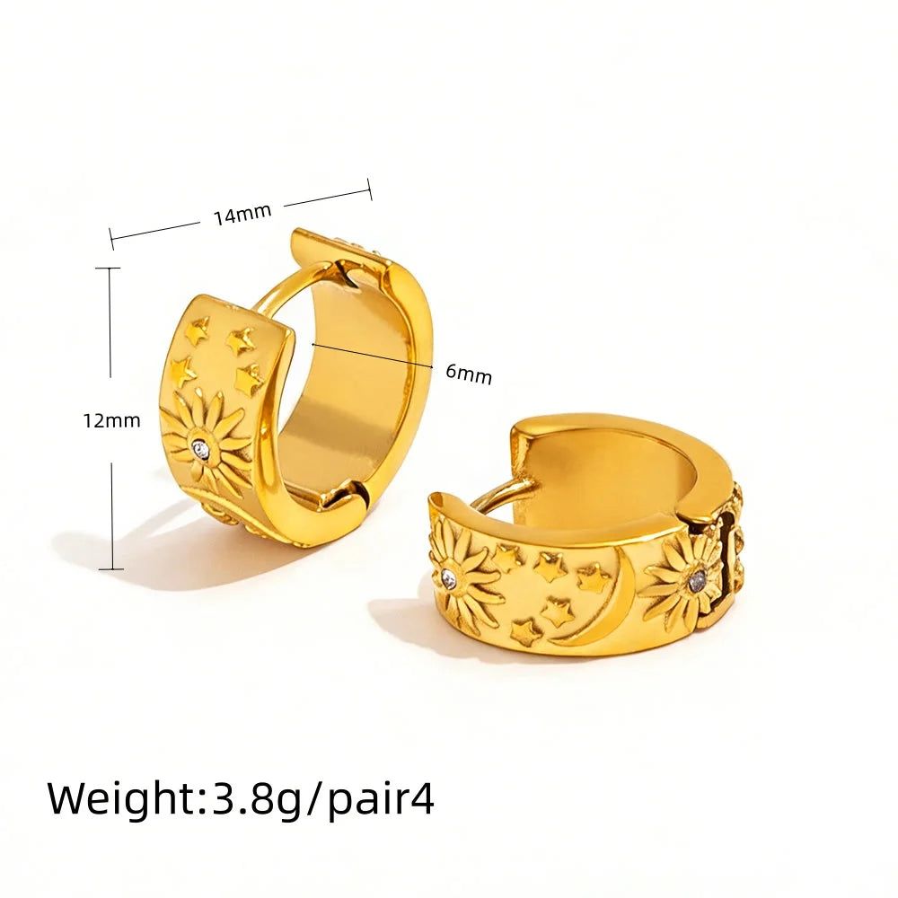 Moon & Sun Huggie Earrings