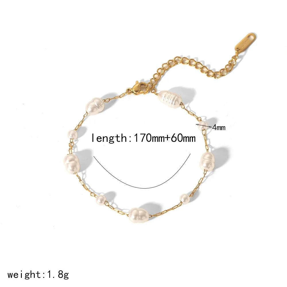 Faux Pearl Necklace, Bracelet