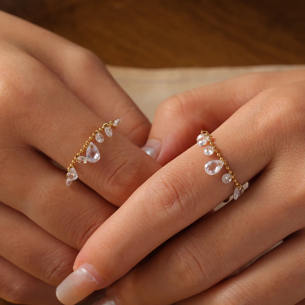 Chain Ring with Teardrops