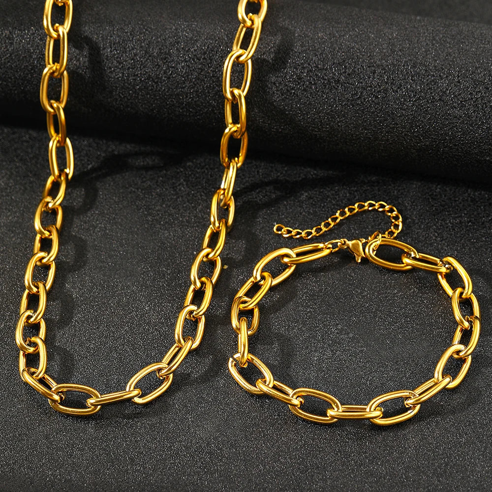 Nova Chunky Statement Necklace & Bracelet Set