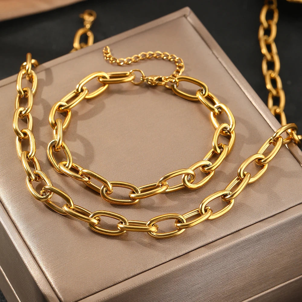 Nova Chunky Statement Necklace & Bracelet Set